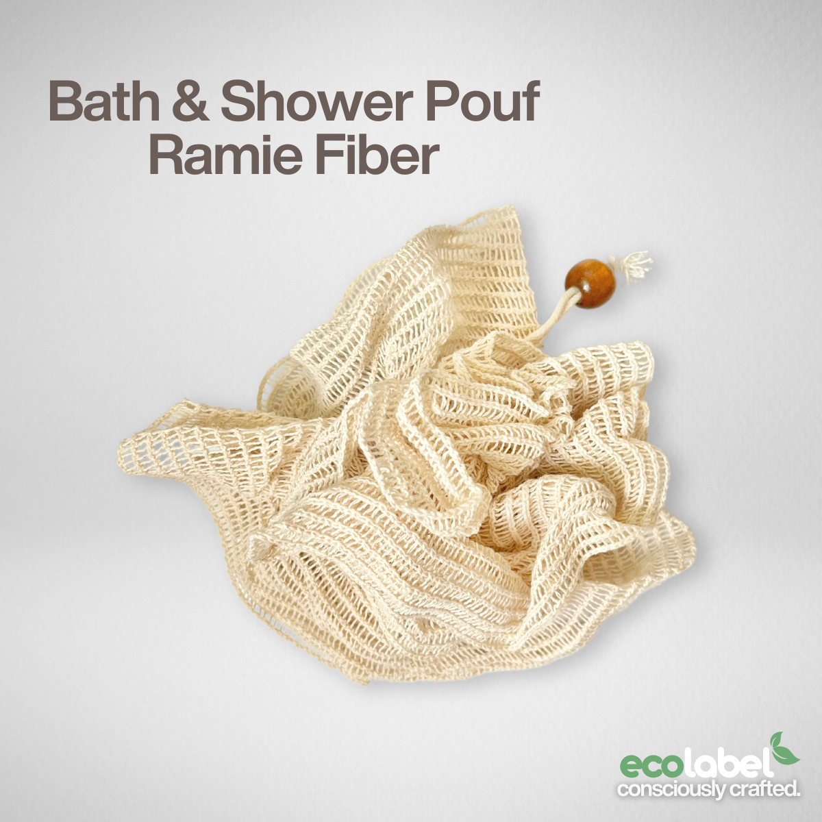 Biodegradable Natural Ramie Fiber Bath & Shower Pouf Exfoliating Scrubber
