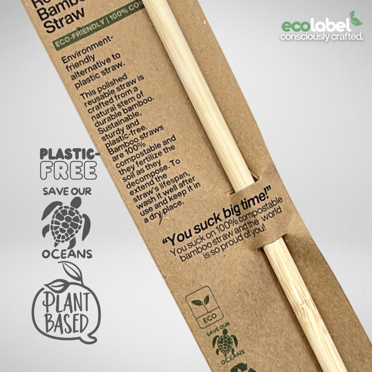 Reusable Bamboo Straw with cleaning brush