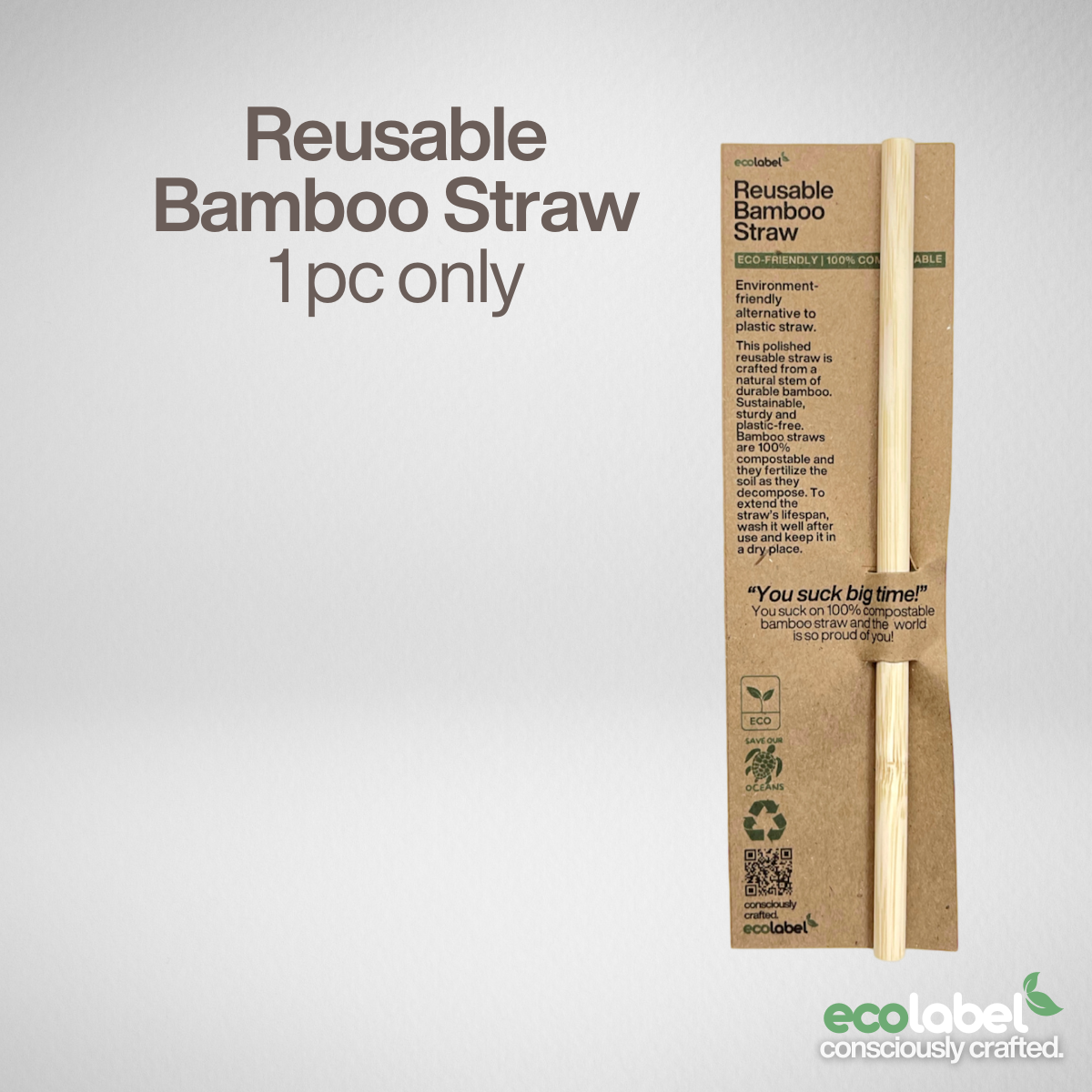 Reusable Bamboo Straw with cleaning brush