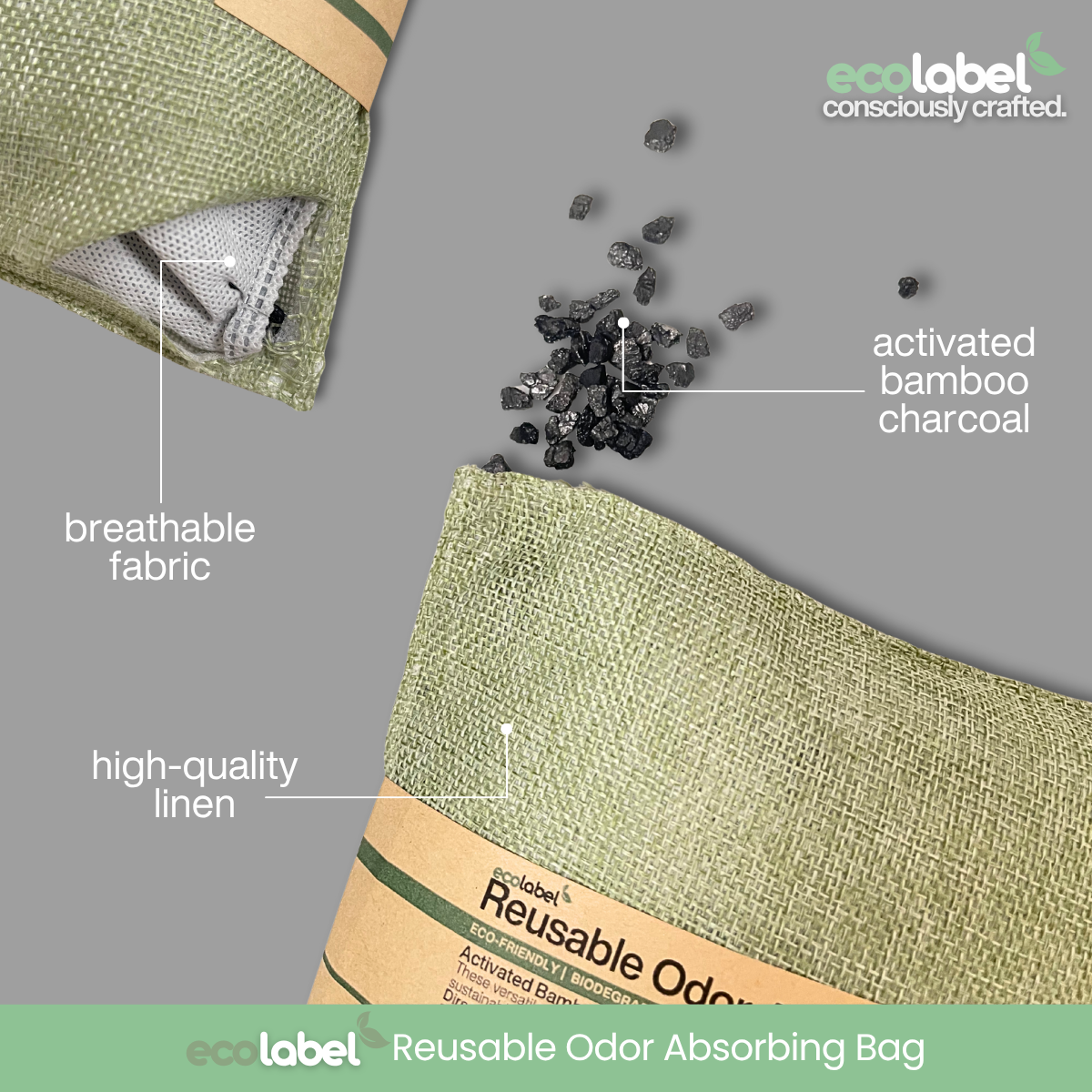 Reusable Activated Charcoal Odor Absorbing Bag Air Purifier for Room Home Car Shoe Refrigerator Deodorizer