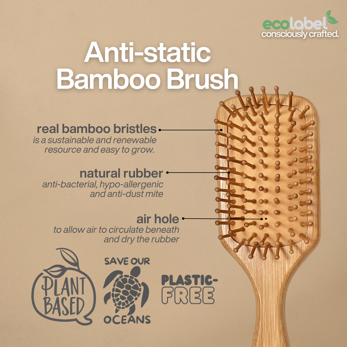 Anti-static Bamboo Hair Brush