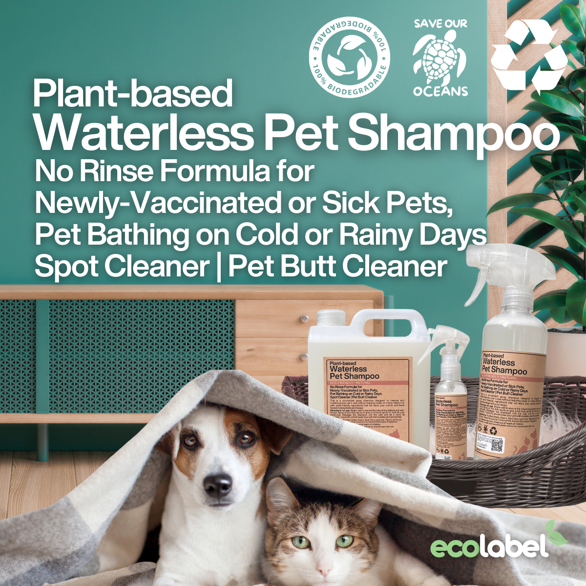 Plant-Based Waterless Pet Shampoo