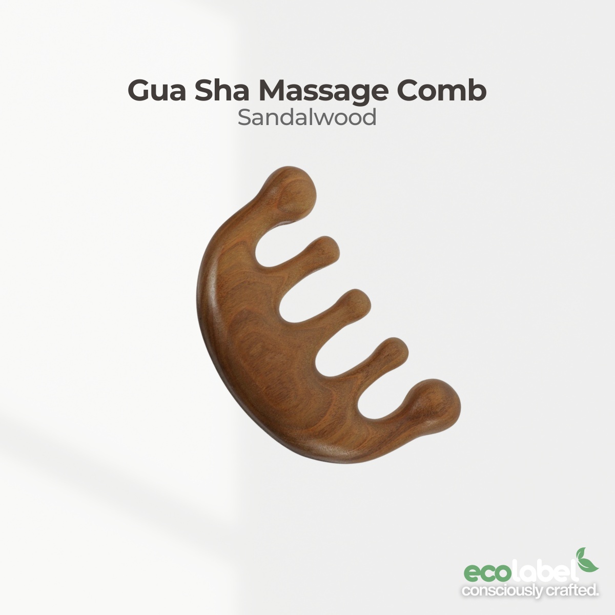 Plant-based Sandalwood Gua Sha Massage Comb Anti-static