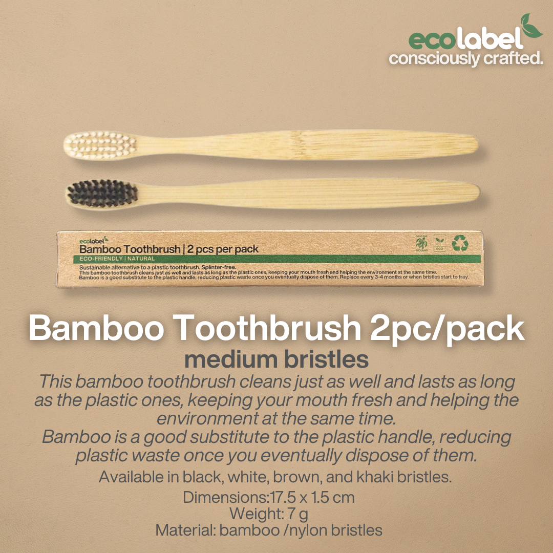 Bamboo Toothbrush | 5 pcs in a drawstring bag