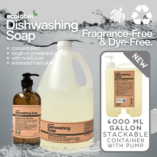 Biodegradable Dishwashing Soap Liquid Concentrate Fragrance-free | Dye-free