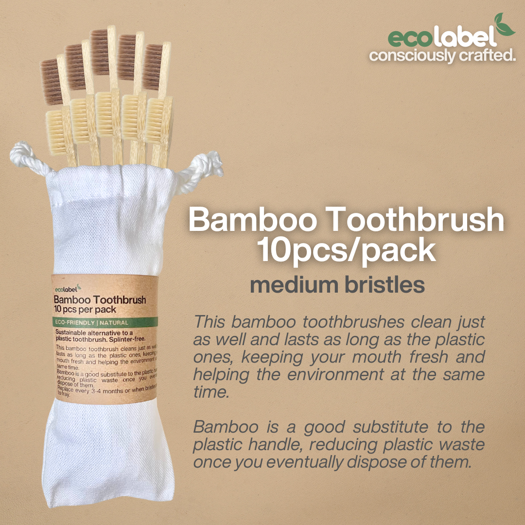 Bamboo Toothbrush | 5 pcs in a drawstring bag