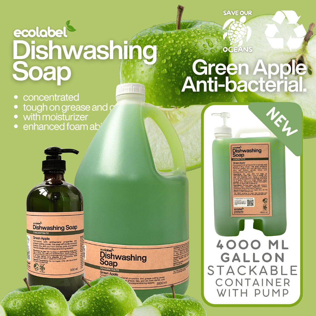 Biodegradable Dishwashing Soap Liquid Concentrate Green Apple