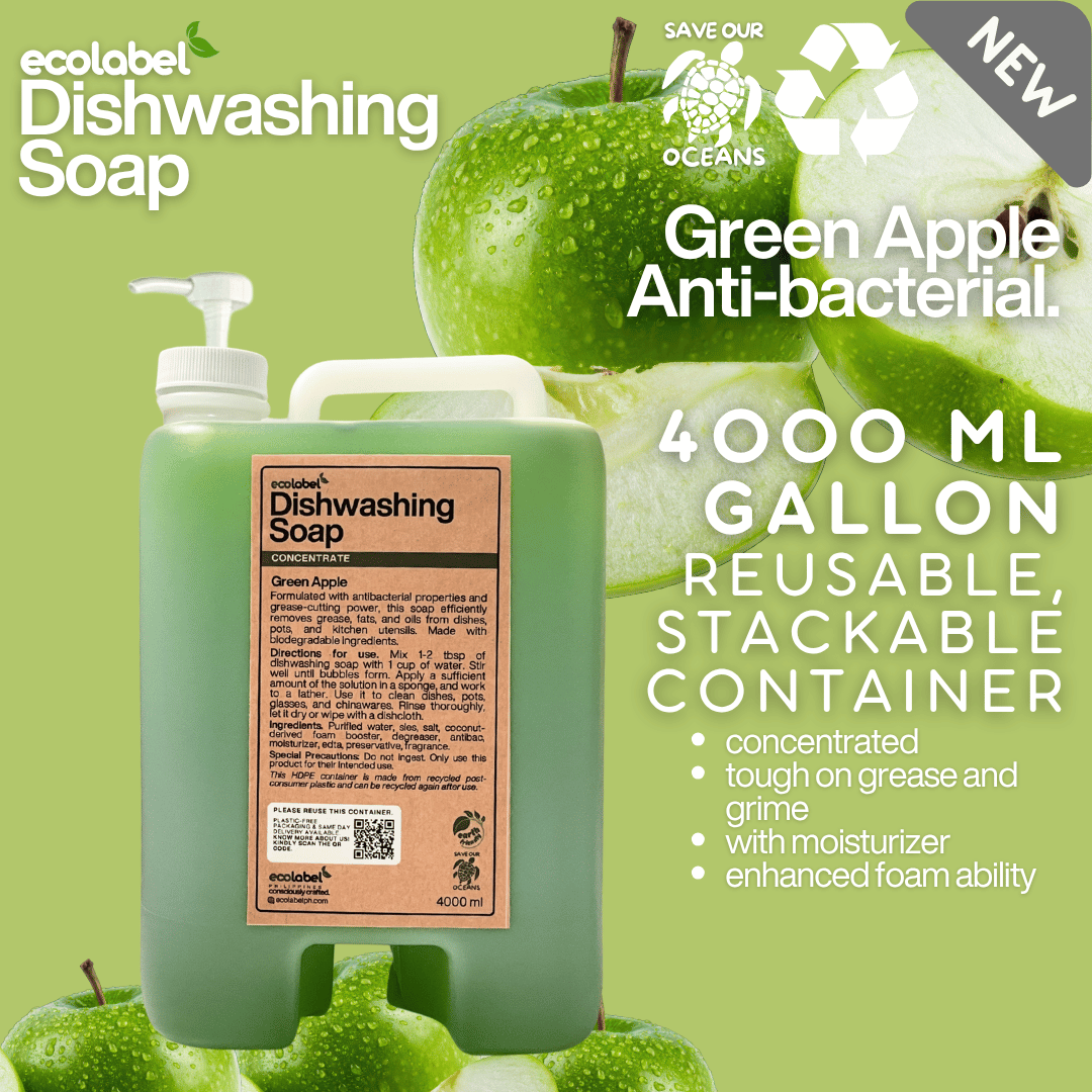 Biodegradable Dishwashing Soap Liquid Concentrate Green Apple