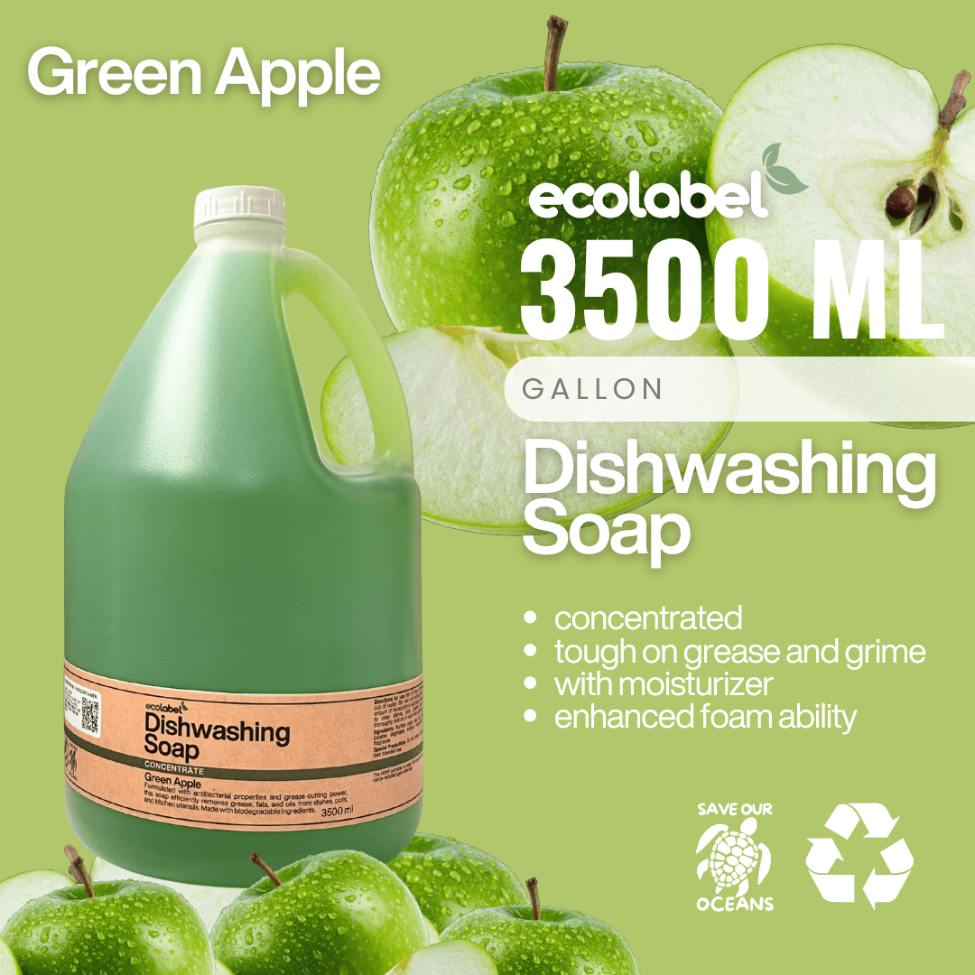 Biodegradable Dishwashing Soap Liquid Concentrate Green Apple