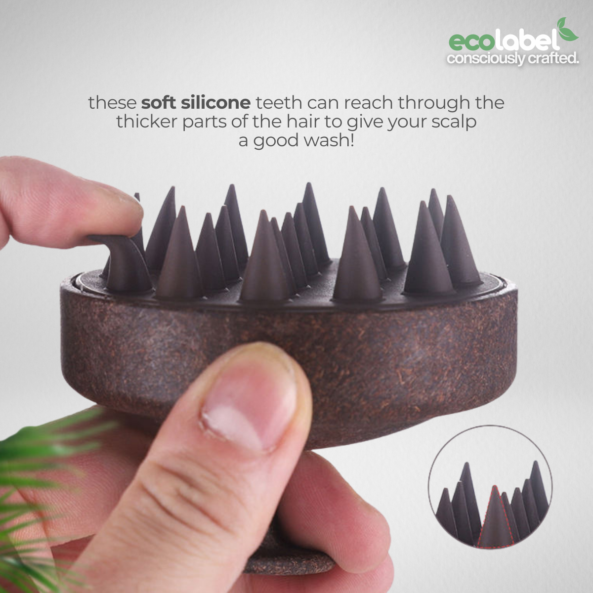 Reusable Coconut Fiber Scalp Cleaning Brush