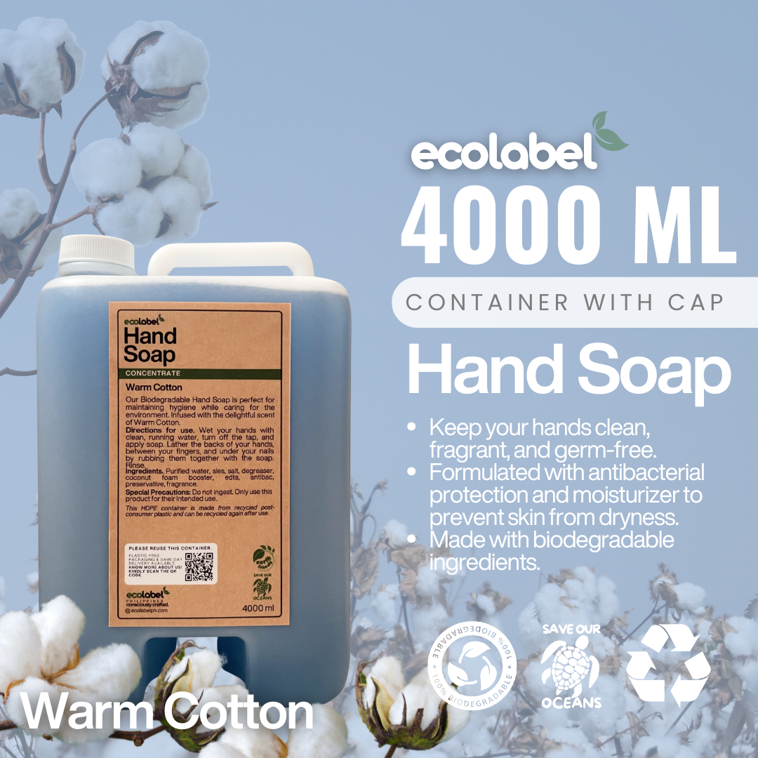 Biodegradable Hand Soap Concentrate Warm Cotton