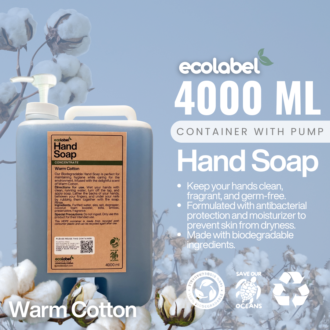 Biodegradable Hand Soap Concentrate Warm Cotton