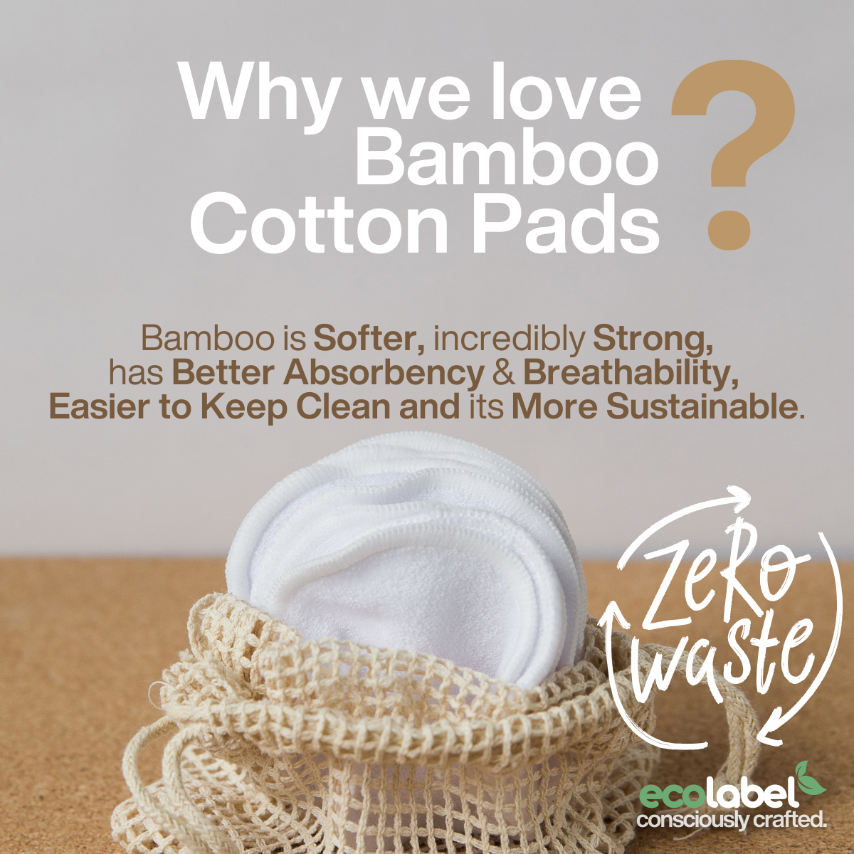 Reusable Bamboo Cotton Pads | 10 pcs with Laundry Bag