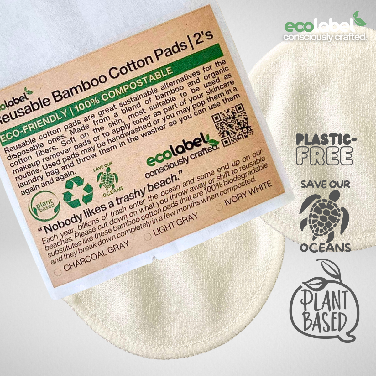 Reusable Bamboo Cotton Pads | 10 pcs with Laundry Bag