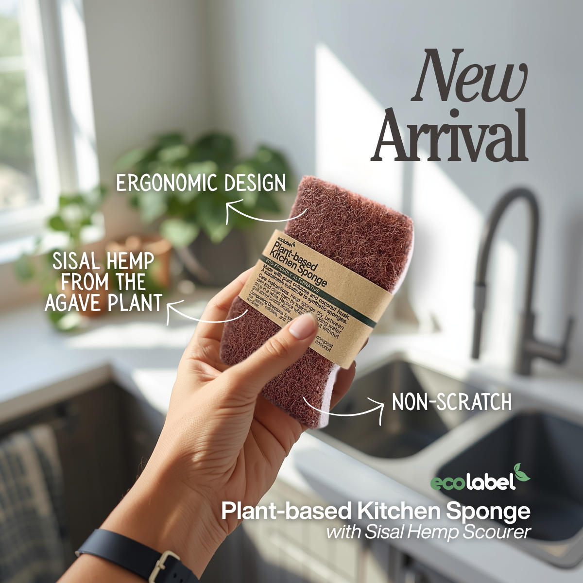 Plant-based Kitchen Sponge Sisal Hemp Scourer