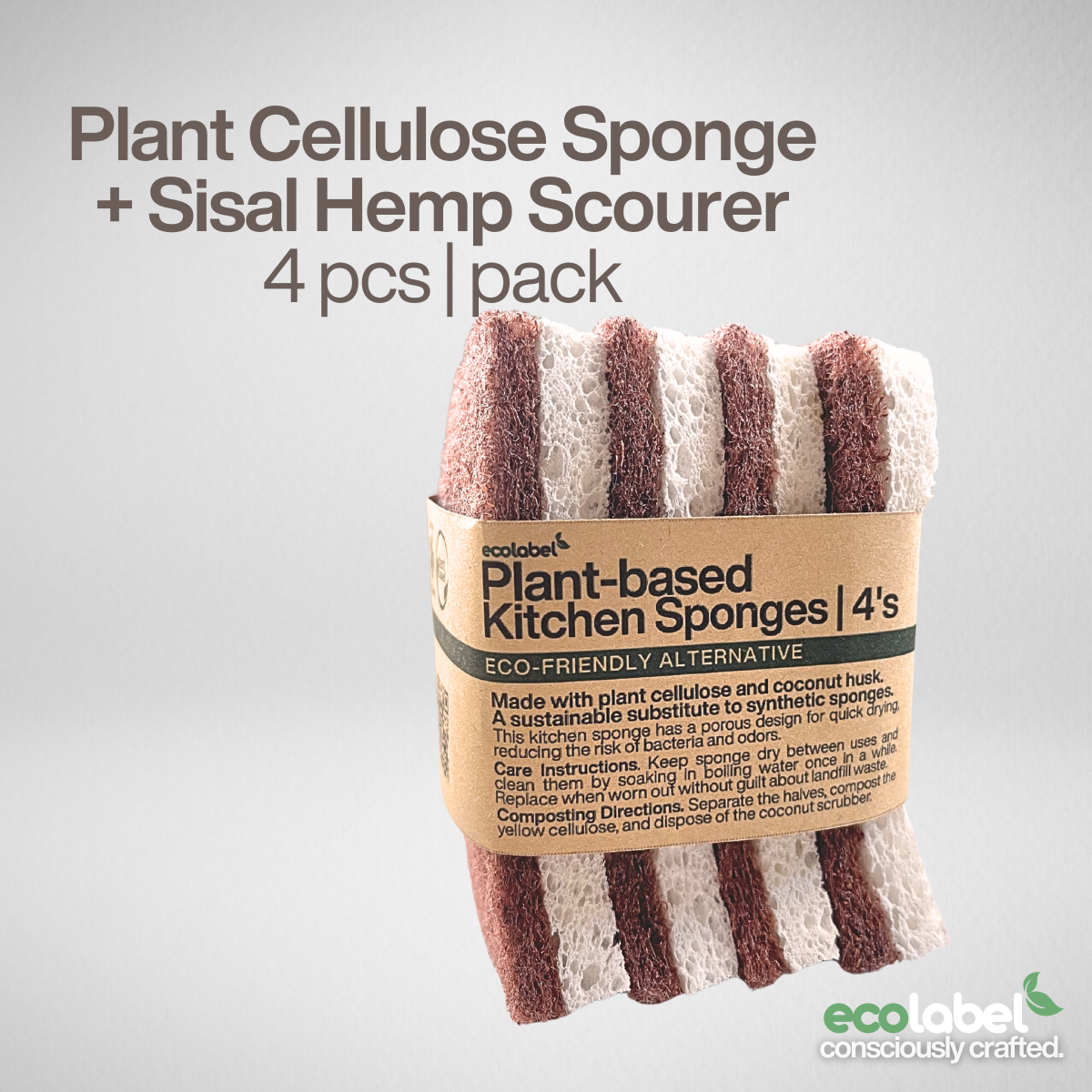 Plant-based Kitchen Sponge Sisal Hemp Scourer