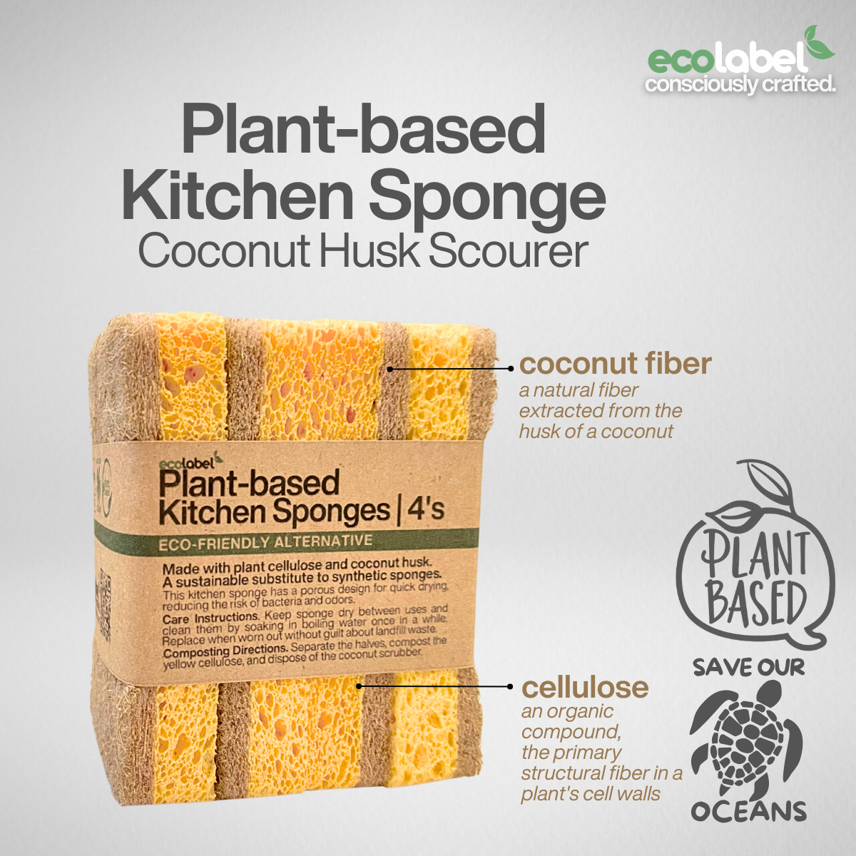 Plant-based Kitchen Sponge Coconut Husk Scourer