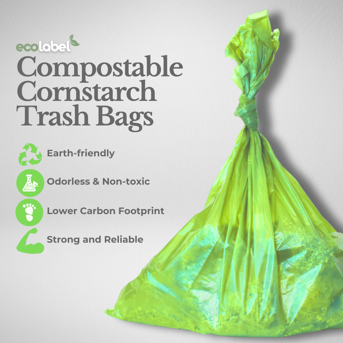 Plant-based Biodegradable Cornstarch Trash Bags Compostable