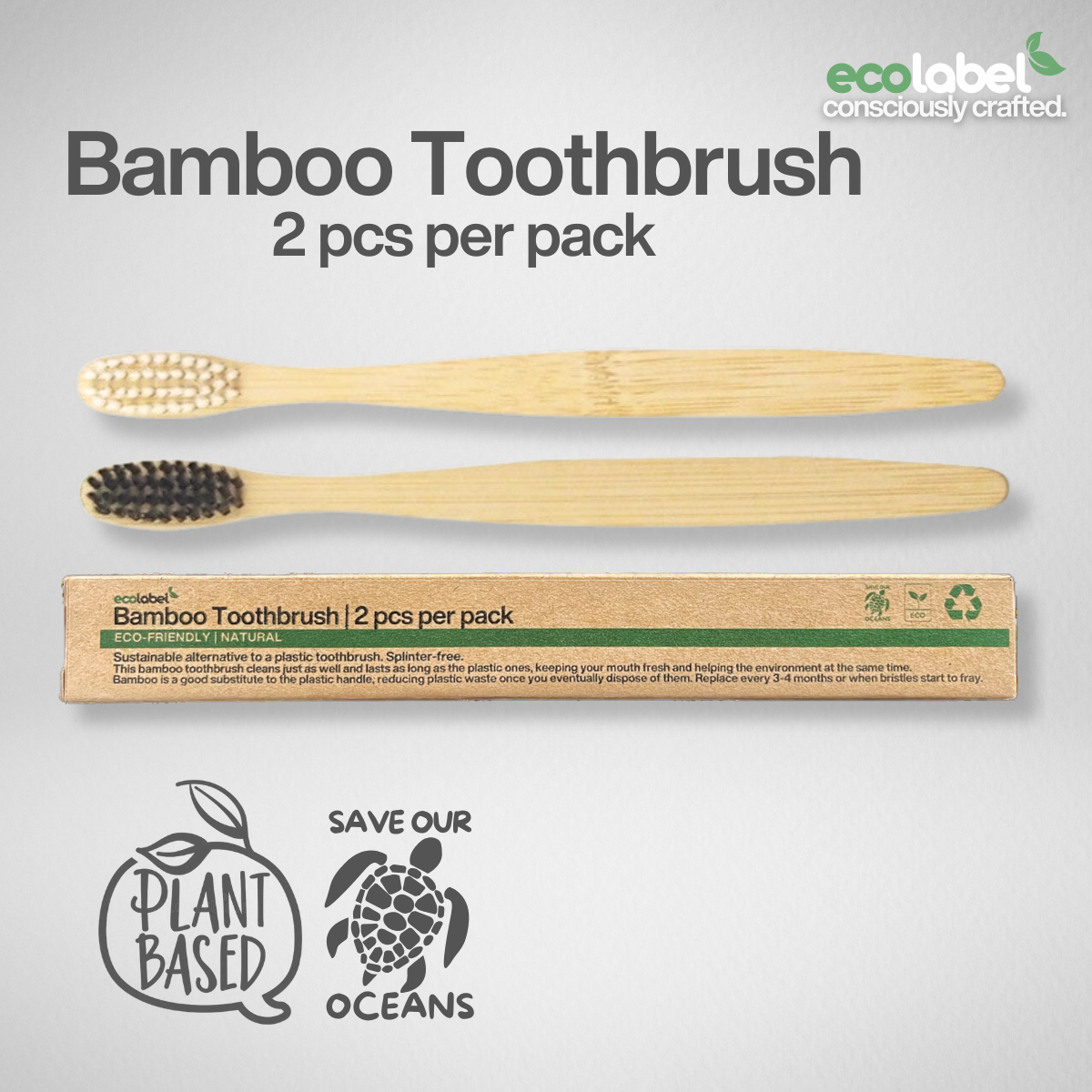 Bamboo Toothbrush | 5 pcs in a drawstring bag