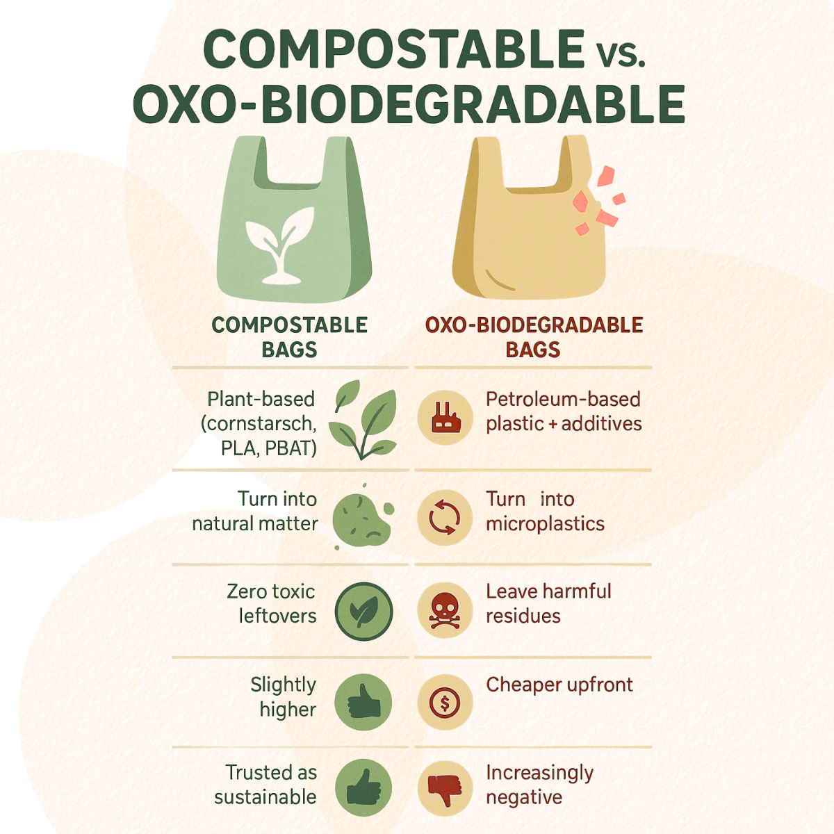 Plant-based Biodegradable Cornstarch Trash Bags Compostable