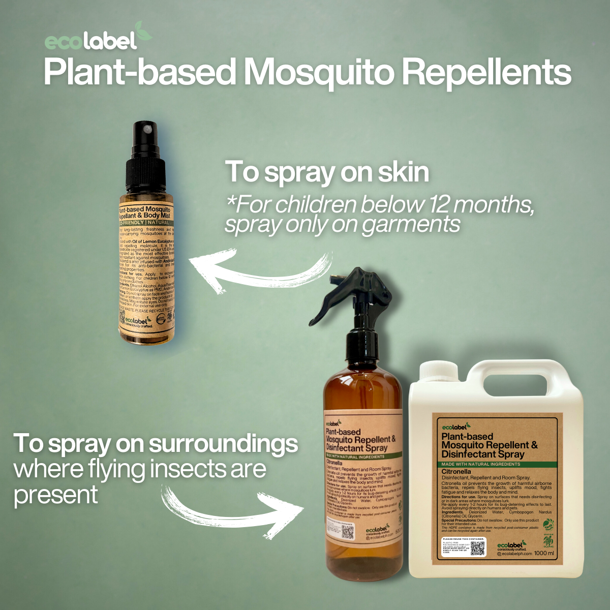 Plant-Based 3 in 1 Mosquito Repellent, Disinfectant & Room Spray