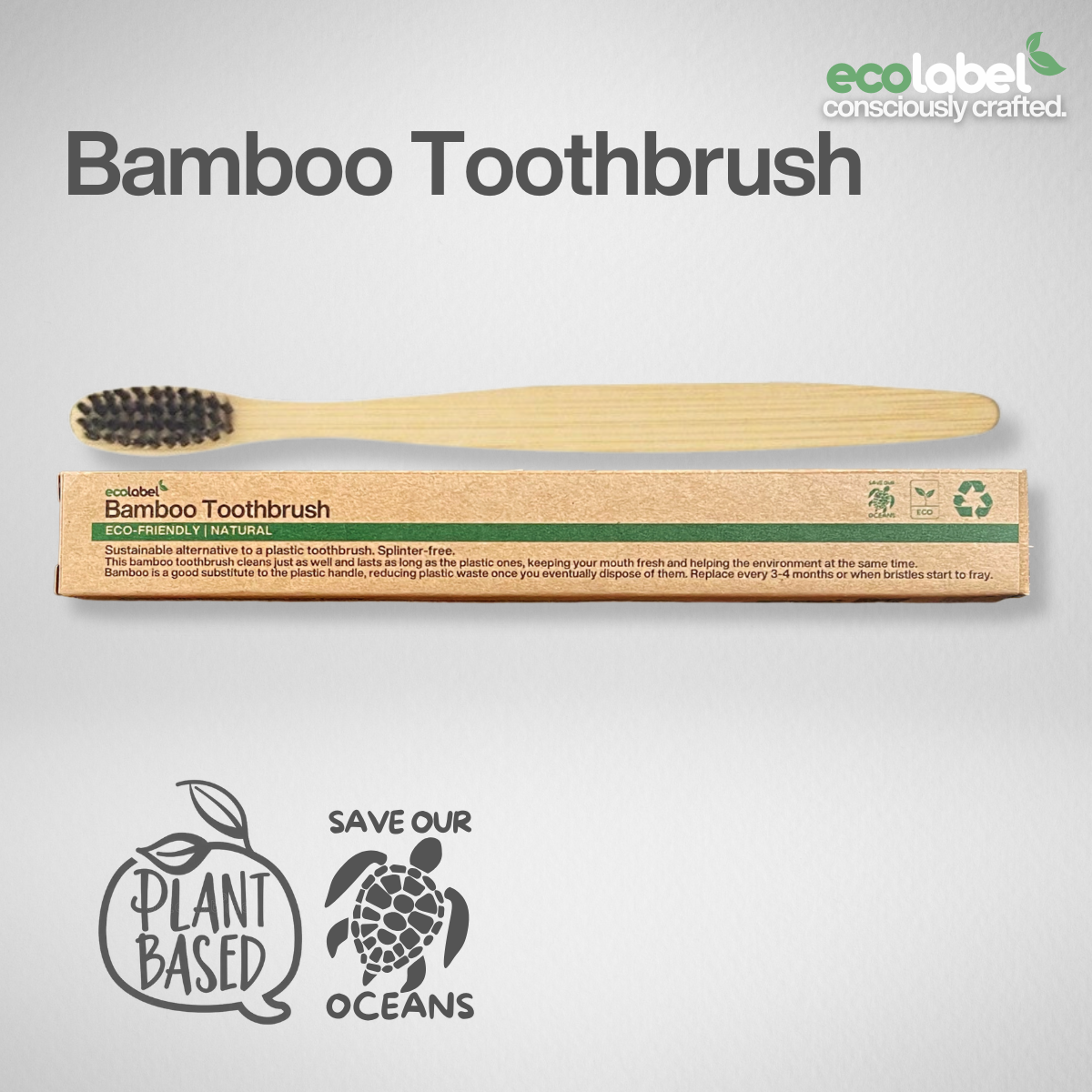 Bamboo Toothbrush | 5 pcs in a drawstring bag