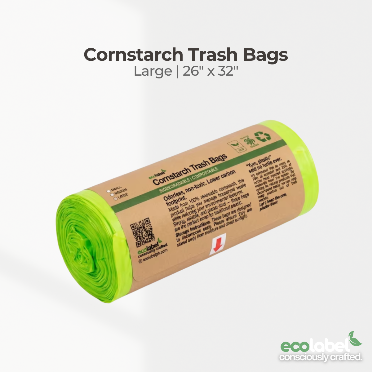 Plant-based Biodegradable Cornstarch Trash Bags Compostable