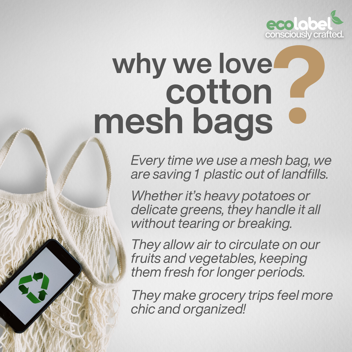 Reusable Cotton Mesh Bag