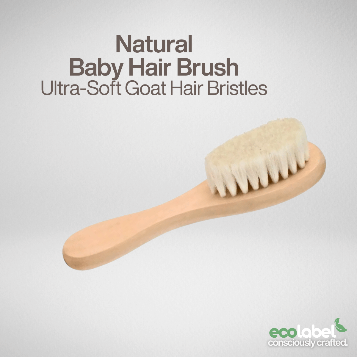 Eco-friendly Natural Baby Hair Brush Ultra-Soft Goat Hair Bristles