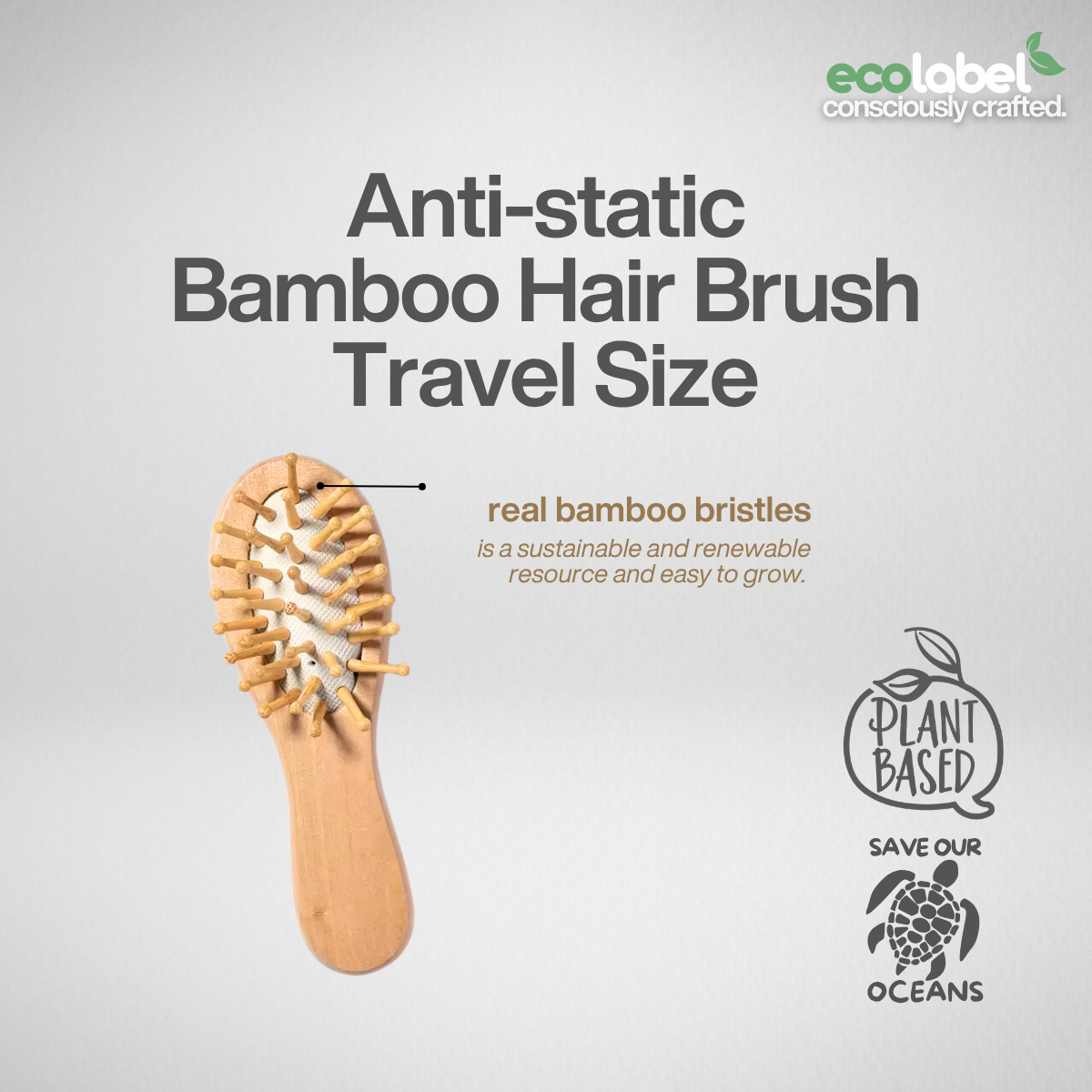 Anti-static Bamboo Hair Brush Travel Size