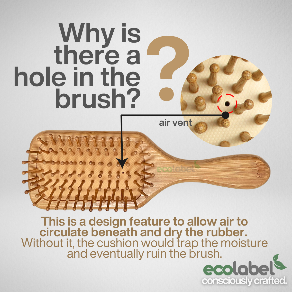Anti-static Bamboo Hair Brush Travel Size