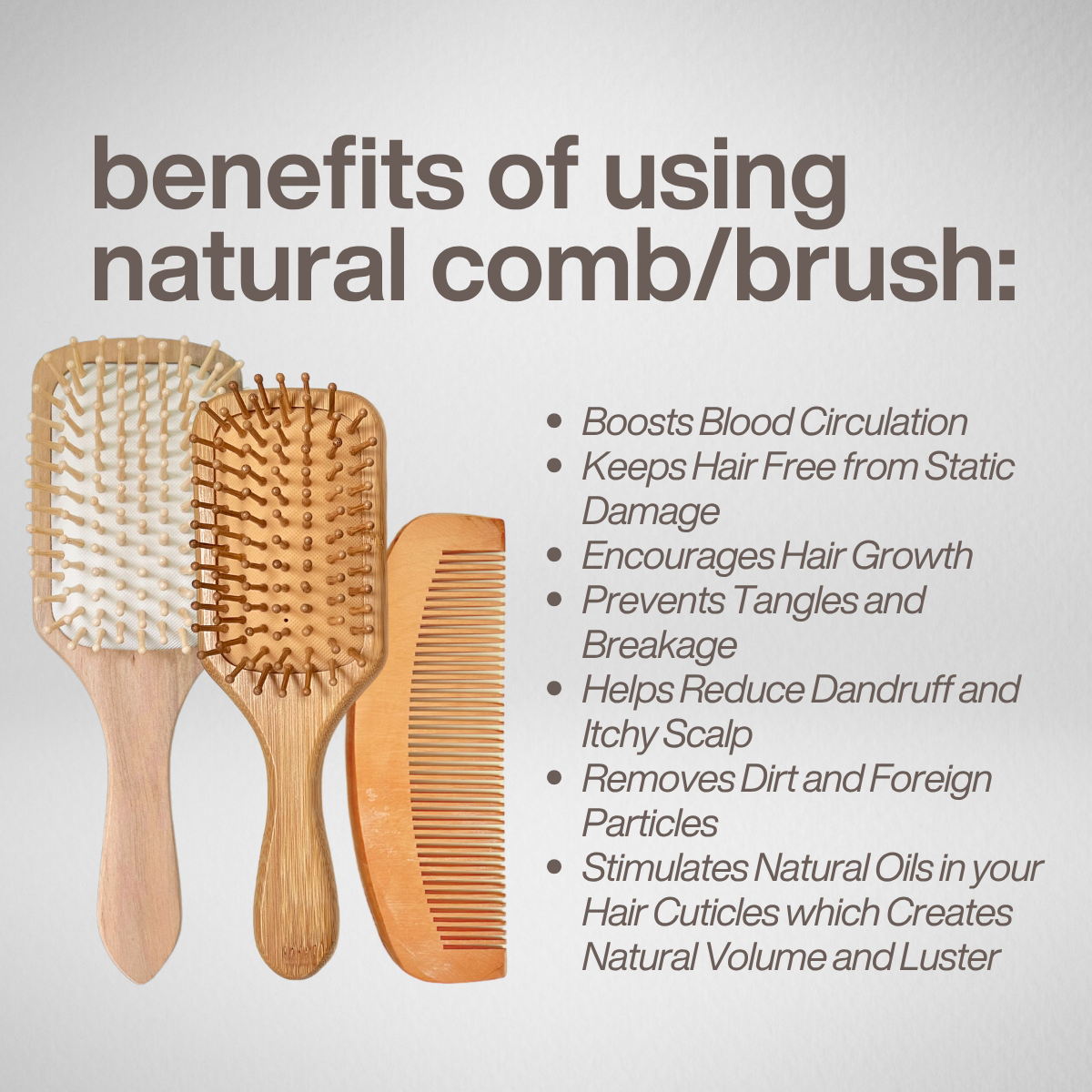 Anti-static Bamboo Hair Brush Travel Size