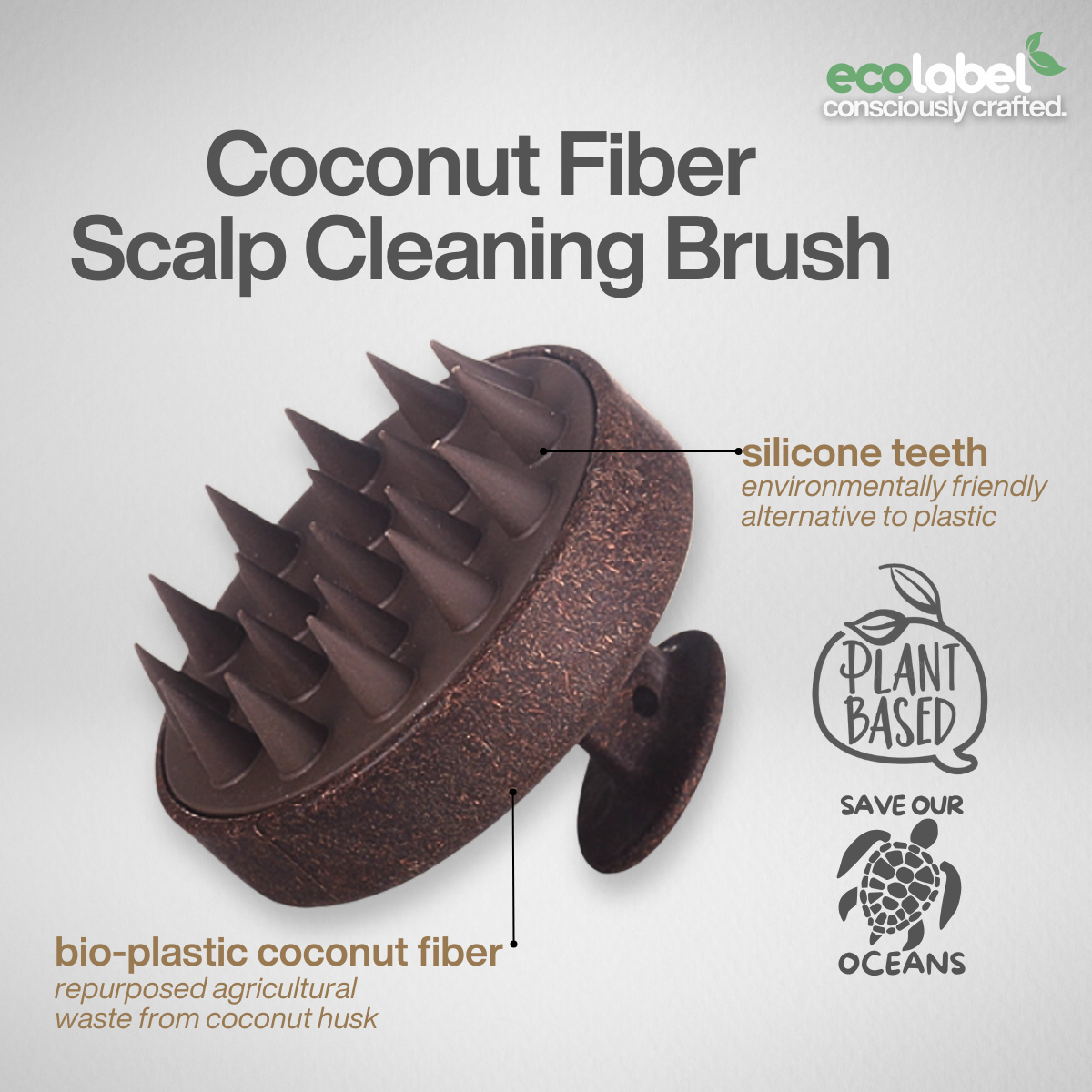 Reusable Coconut Fiber Scalp Cleaning Brush