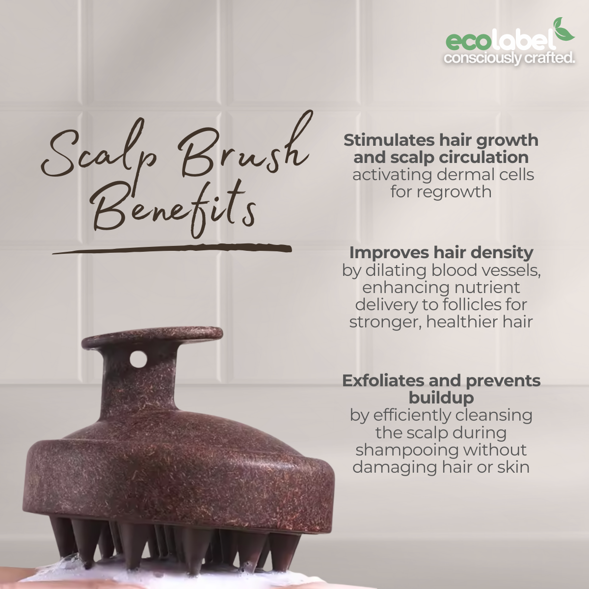 Reusable Coconut Fiber Scalp Cleaning Brush
