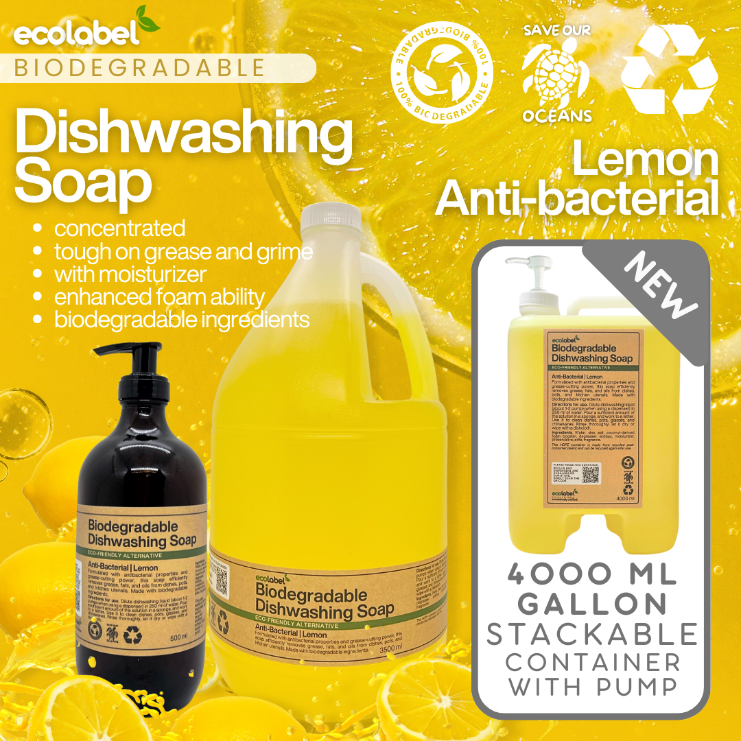 Biodegradable Dishwashing Soap Liquid Concentrate Lemon