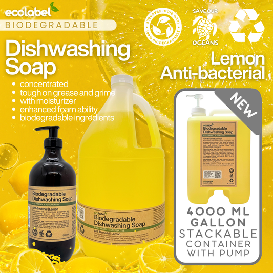 Biodegradable Dishwashing Soap Liquid Concentrate Lemon