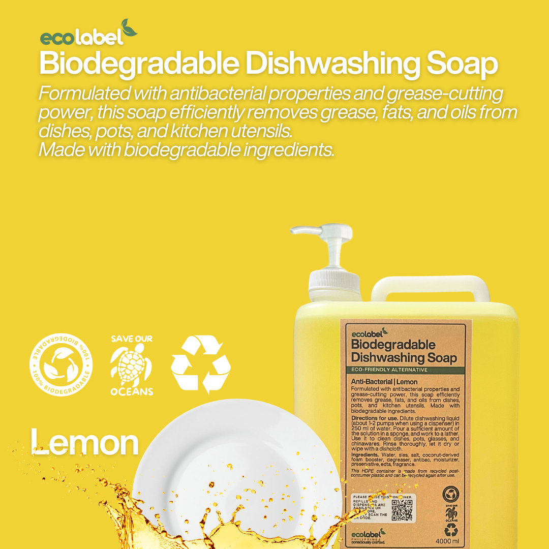 Biodegradable Dishwashing Soap Liquid Concentrate Lemon