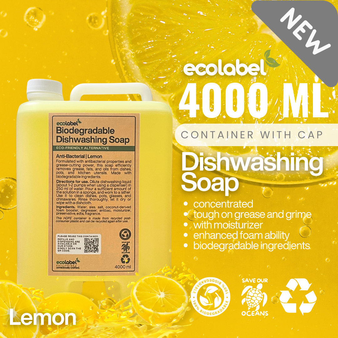 Biodegradable Dishwashing Soap Liquid Concentrate Lemon