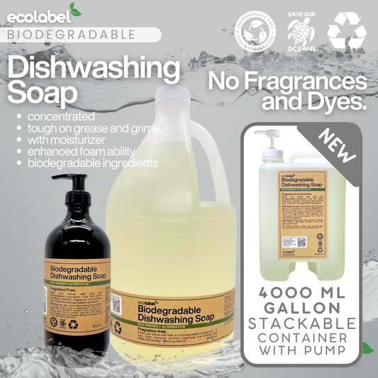 Biodegradable Dishwashing Soap Liquid Concentrate Fragrance-free | Dye-free