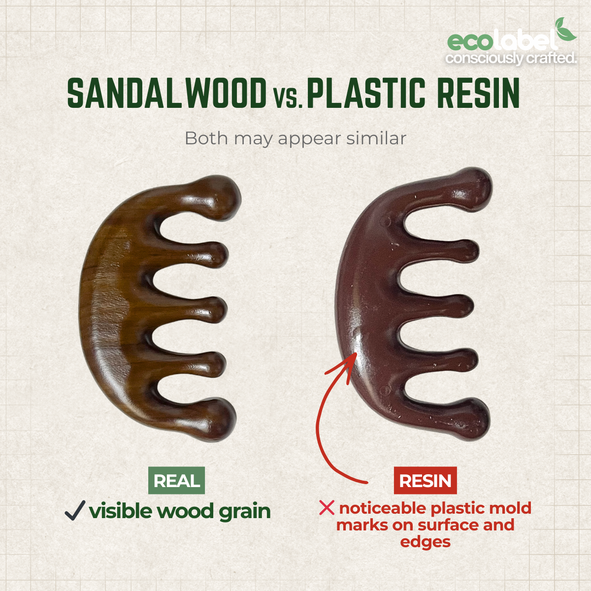 Plant-based Sandalwood Gua Sha Massage Comb Anti-static