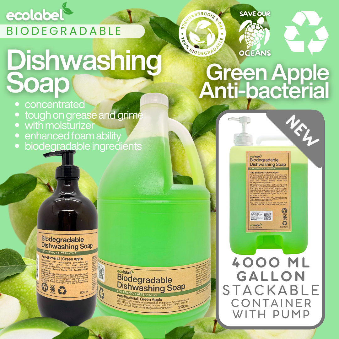 Biodegradable Dishwashing Soap Liquid Concentrate Green Apple