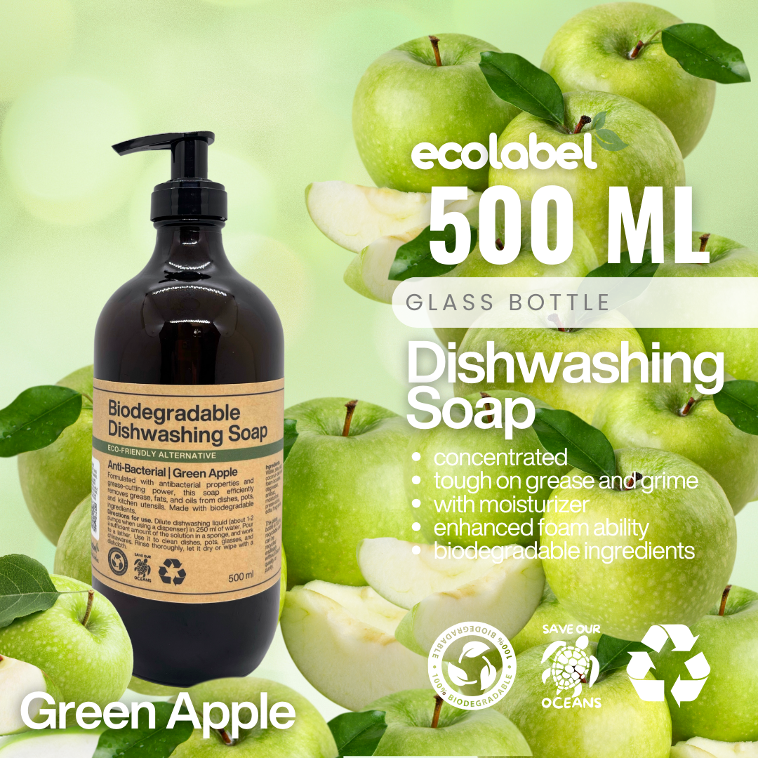 Biodegradable Dishwashing Soap Liquid Concentrate Green Apple