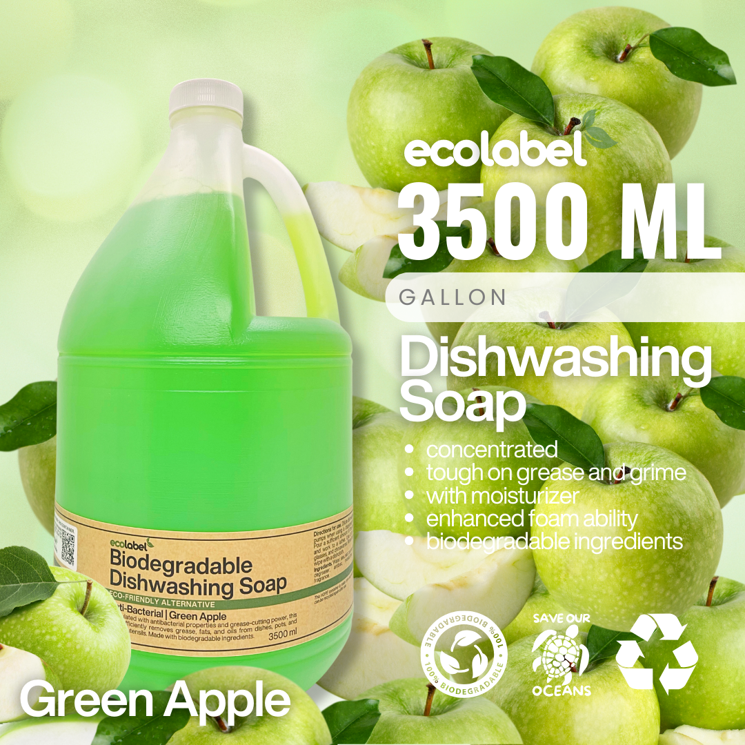 Biodegradable Dishwashing Soap Liquid Concentrate Green Apple