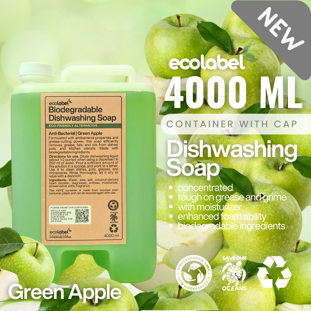 Biodegradable Dishwashing Soap Liquid Concentrate Green Apple