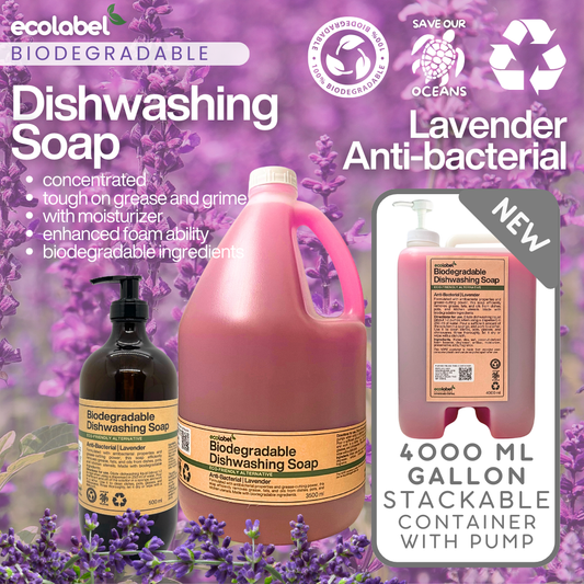 Biodegradable Dishwashing Soap Liquid Concentrate Lavender