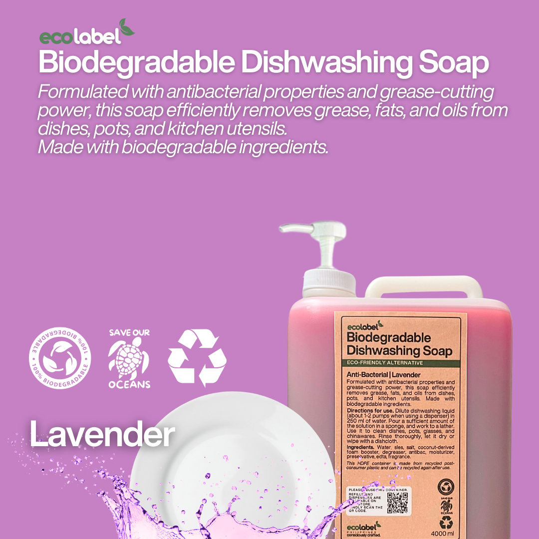 Biodegradable Dishwashing Soap Liquid Concentrate Lavender