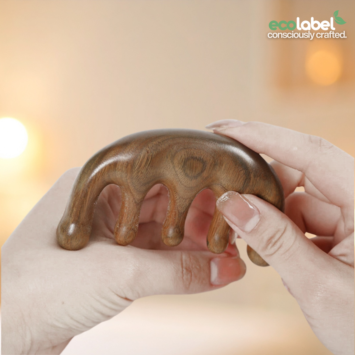 Plant-based Sandalwood Gua Sha Massage Comb Anti-static